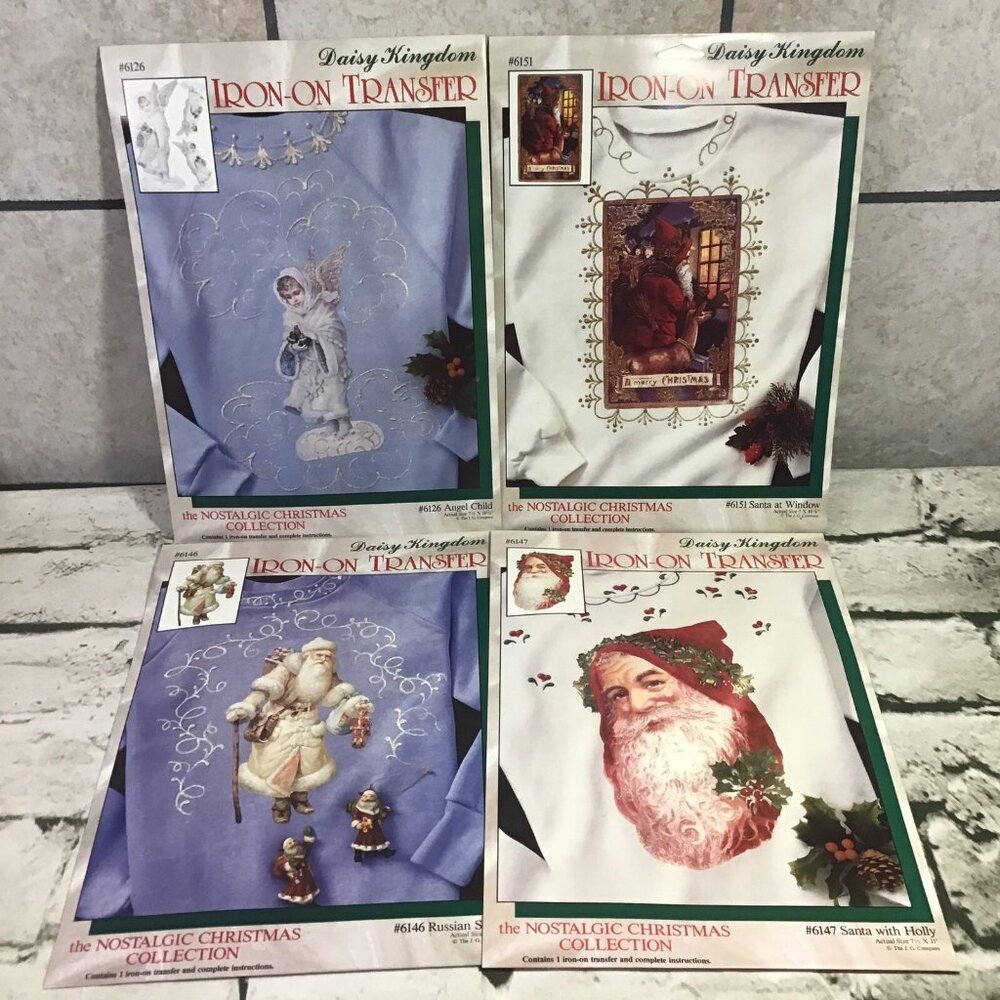 Vintage Daisy Kingdom Iron-On Transfers Nostalgic Christmas Collection Lotโ Of 4